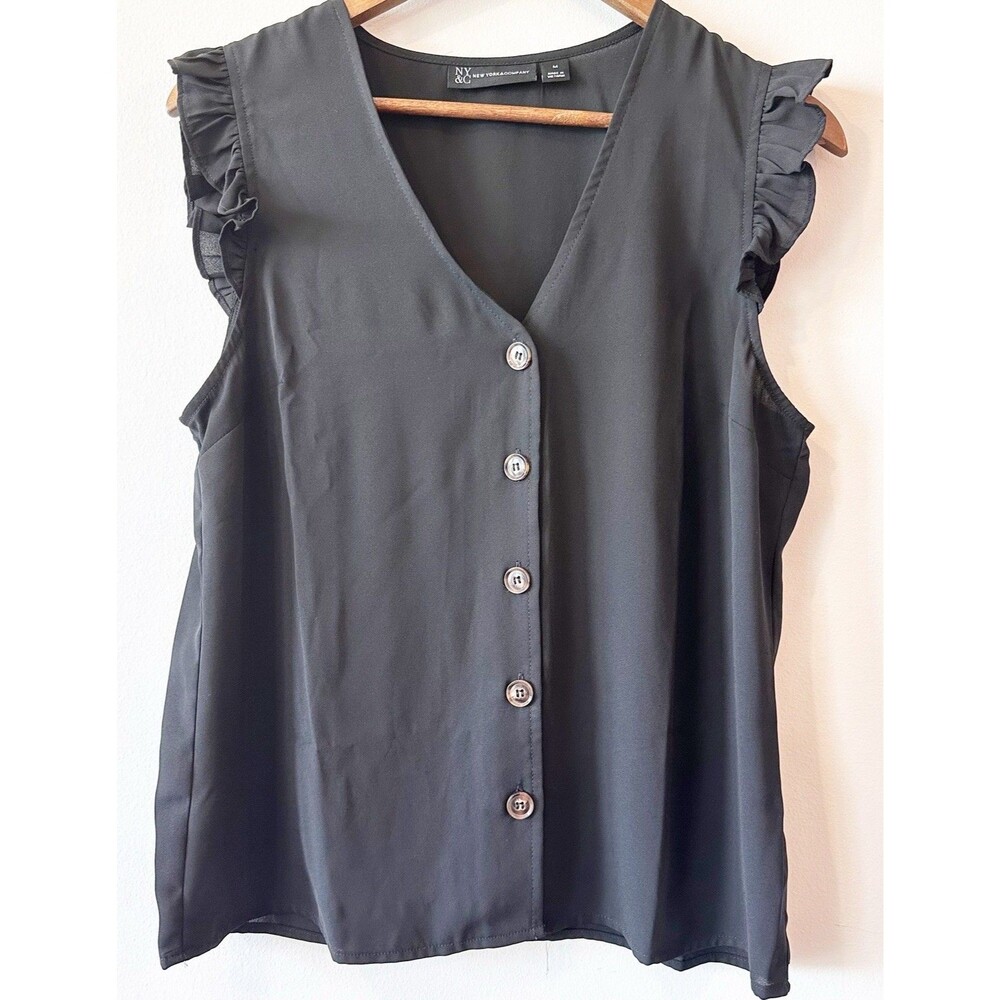 New York And Company Black Sleeveless Women’s Blouse Size M NWOT